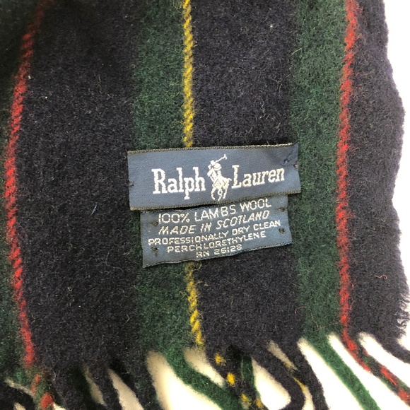 Ralph Lauren Scarf Lamb Wool Blue - Picture 2 of 3